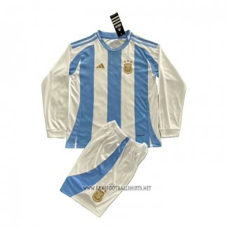 Argentina Home Shirt Kid Long Sleeve 2024