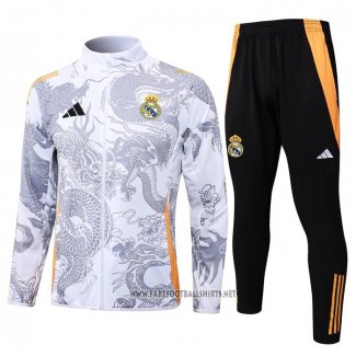 Jacket Tracksuit Real Madrid Dragon 2024-2025 White