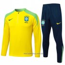 Sweatshirt Tracksuit Brazil 2024-2025 Yellow