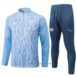 Sweatshirt Tracksuit Manchester City Kid 2024-2025 Blue