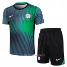 Tracksuit Nigeria Short Sleeve 2024-2025 Green - Shorts Grey