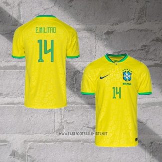 Brazil Player E.Militao Home Shirt 2022