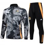 Jacket Tracksuit Real Madrid Dragon Kid 2024-2025 Black