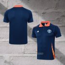 Manchester United Shirt Polo 2024-2025 Blue