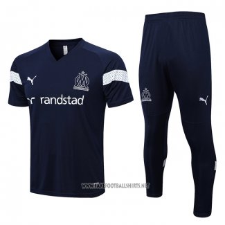 Tracksuit Olympique Marseille Short Sleeve 2022-2023 Blue