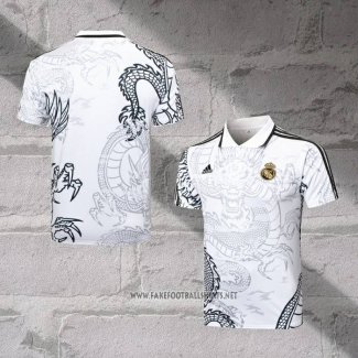 Real Madrid Dragon Shirt Polo 2024-2025 White