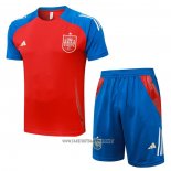 Tracksuit Spain Short Sleeve 2024-2025 Red - Shorts