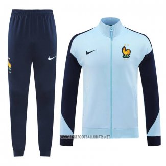 Jacket Tracksuit France Kid 2024-2025 Light Blue