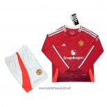 Manchester United Home Shirt Kid Long Sleeve 2024-2025