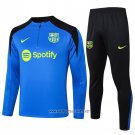 Sweatshirt Tracksuit Barcelona Kid 2024-2025 Blue