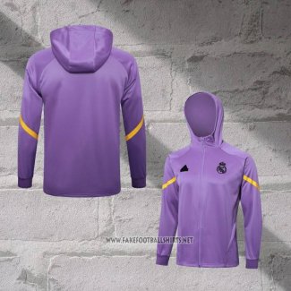 Chaqueta con Capucha del Real Madrid 2024-2025 Purpura