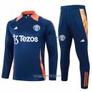 Sweatshirt Tracksuit Manchester United Kid 2024-2025 Blue