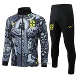 Jacket Tracksuit Brazil Jesus Kid 2024-2025 Black