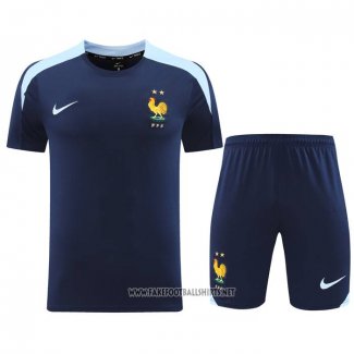 Tracksuit France Short Sleeve 2024-2025 Blue - Shorts