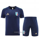 Tracksuit Italy Short Sleeve 2024-2025 Blue - Shorts