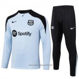 Sweatshirt Tracksuit Barcelona Kid 2024-2025 Light Blue