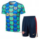 Tracksuit Barcelona Short Sleeve 2024-2025 Green - Shorts