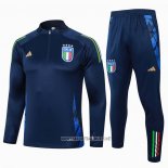 Sweatshirt Tracksuit Italy Kid 2024-2025 Blue