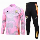 Sweatshirt Tracksuit Real Madrid Dragon 2024-2025 Rosa