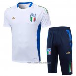 Tracksuit Italy Short Sleeve 2024-2025 White - Shorts