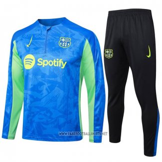 Sweatshirt Tracksuit Barcelona 2024-2025 Blue and Green