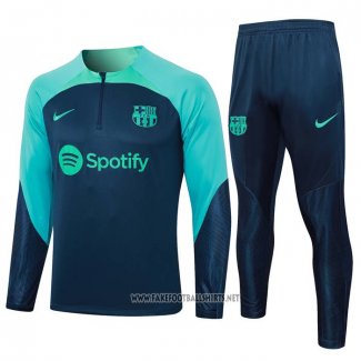 Sweatshirt Tracksuit Barcelona Kid 2023-2024 Blue