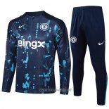 Sweatshirt Tracksuit Chelsea Kid 2024-2025 Blue Oscuro