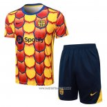 Tracksuit Barcelona Short Sleeve 2024-2025 Yellow - Shorts