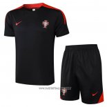 Tracksuit Portugal Short Sleeve 2024-2025 Black - Shorts