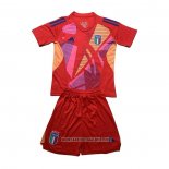 Italy Goalkeeper Shirt Kid 2024-2025 Red