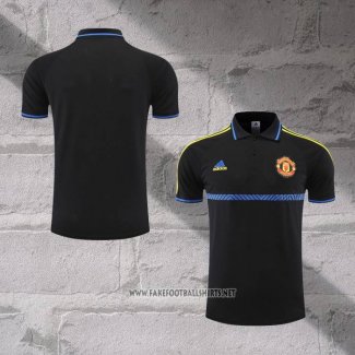 Manchester United Shirt Polo 2022-2023 Black and Blue