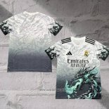 Real Madrid Dragon Shirt 2024-2025 White Grey Thailand