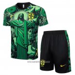 Tracksuit Brazil Jesus Short Sleeve 2024-2025 Green - Shorts